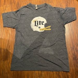 Mens Miller Lite football T-shirt
